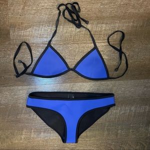 Triangl Swimwear Blue Neoprene Bikini